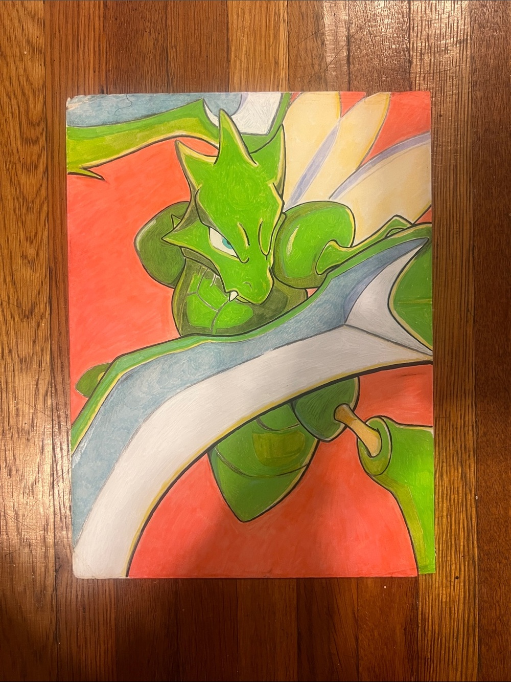 Scyther (pokemon artwork handcrafted by me)